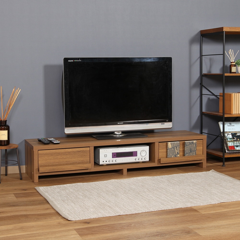 ライトブラウン 木製 テレビ台 幅150cm テレビ台 幅150cm 木製 木目調 フルオープンスライドレール付き