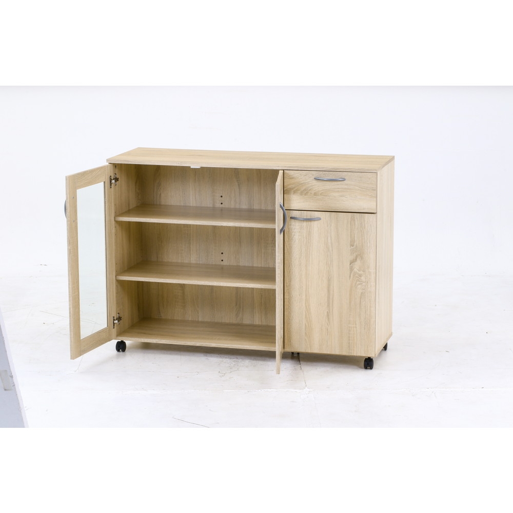 キッチン収納キャビネット 115×40 アンティークホワイト キッチン収納キャビネット 115×40 アンティークホワイト