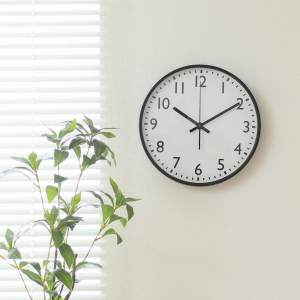 静音式掛時計シンプル 25cm(全2色)