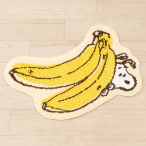 スヌーピー バナナ アクセントマット 約52×65cm イエロー