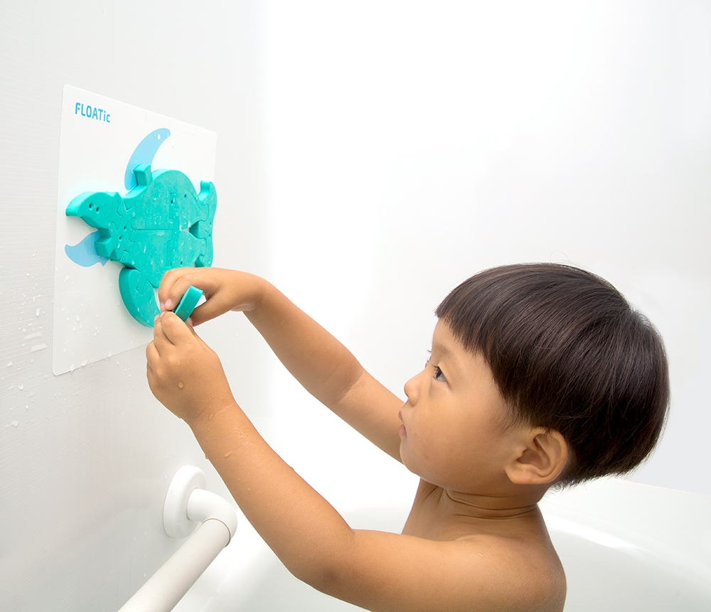 3才～】お風呂で遊べる知育玩具セット(うみがめ・ねったいぎょ・かに