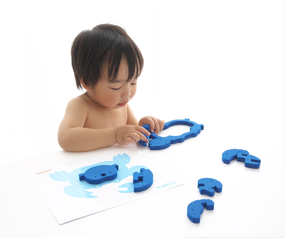 3才～】お風呂で遊べる知育玩具セット(うみがめ・ねったいぎょ・かに
