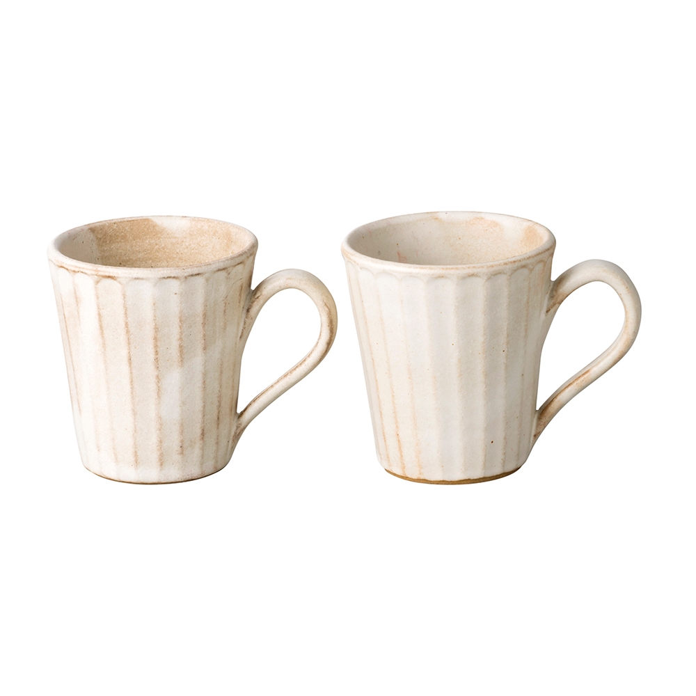 益子焼 Kinari しのぎマグカップペア Gift Pad