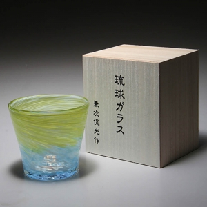 琉球硝子 兼次侃公作 匠カップ ターコイズ