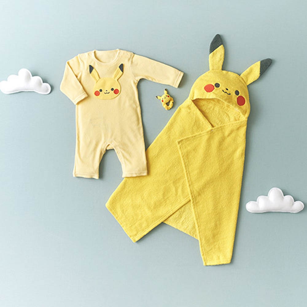モンポケ カバーオール&バスタオル&ラトルセット(全2キャラクター