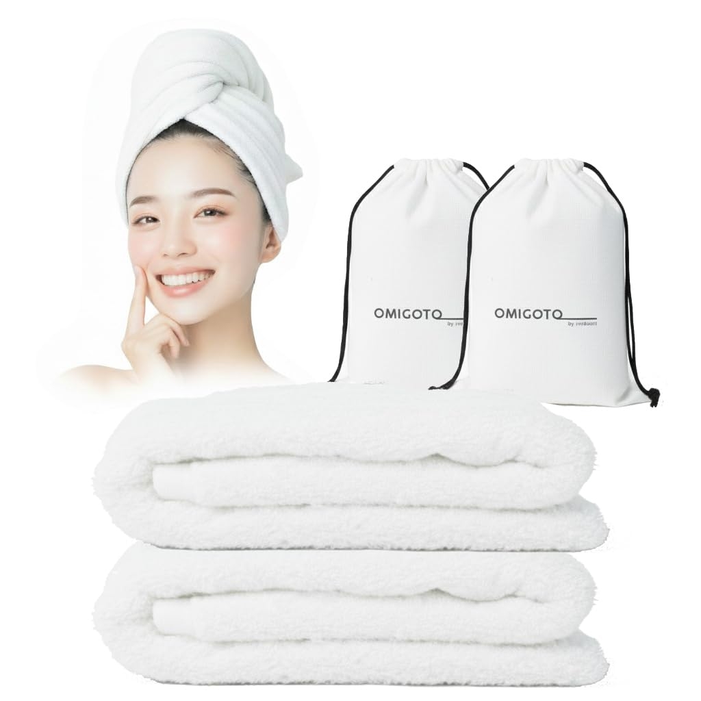 【今治×抗ウイルス加工】 ヘアドライタオル 【南青山サロン美容師監修】 ギフト 34×120cmの万能サイズ ZEN-IN (ホワイト2枚入 ...