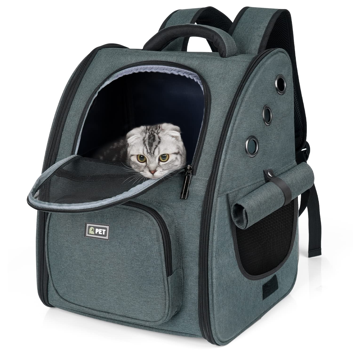 Tresbro 最新型 犬 猫 リュック カーテン付きの ペットキャリー