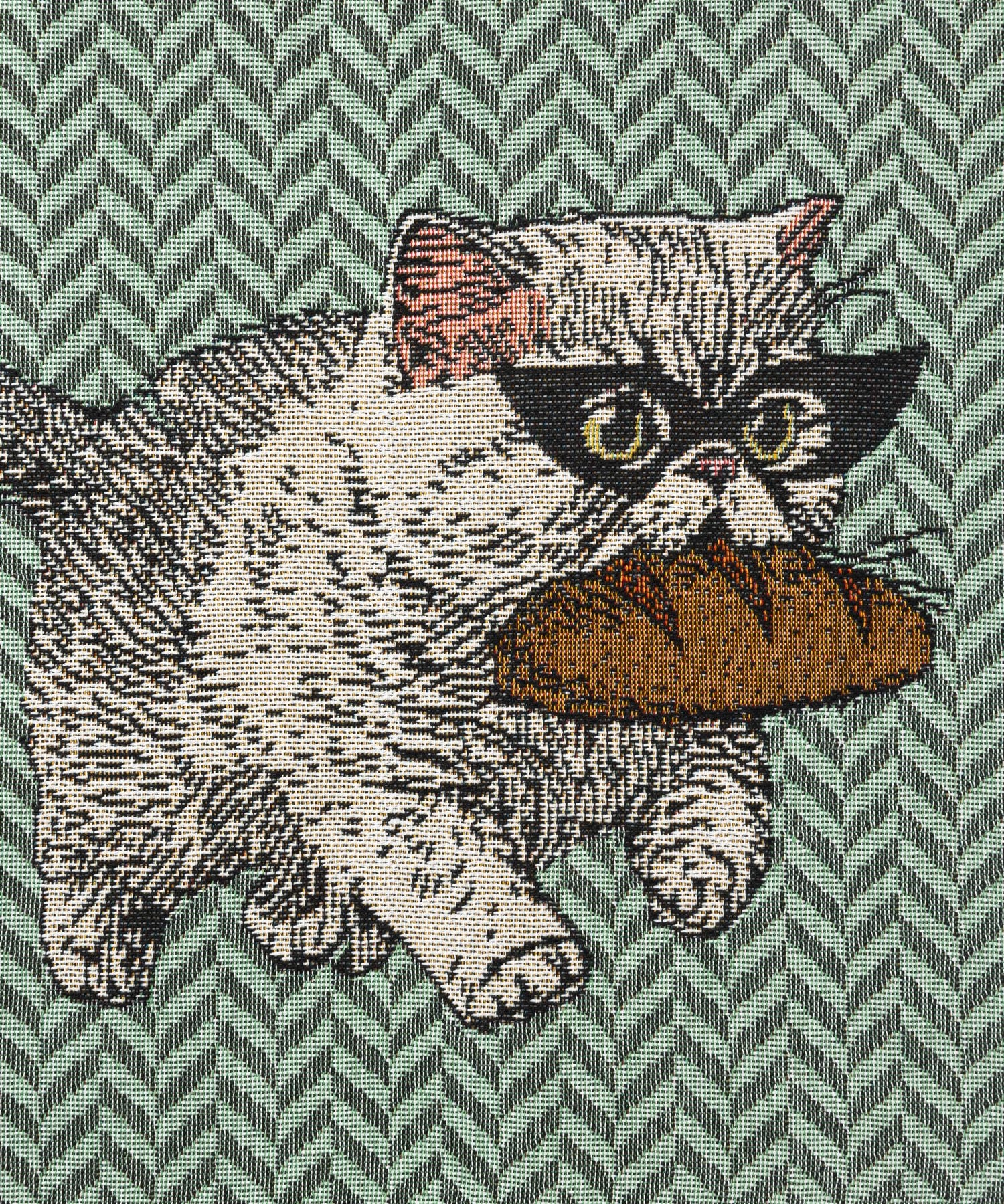 Jubilee ジャガード織 猫柄 ラグマット スローケット 50x70cm コットン
